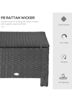 Outsunny Rattan Footstool Wicker with Cushion