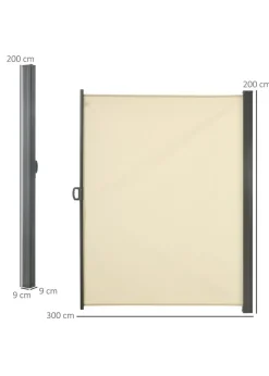 Outsunny Retractable Side Awning Screen Fence Patio Privacy Divider