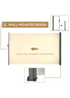 Outsunny Retractable Side Awning Screen Fence Patio Privacy Divider