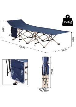 Outsunny Single Foldable Camping Bed (190cm x 68cm x 52cm)