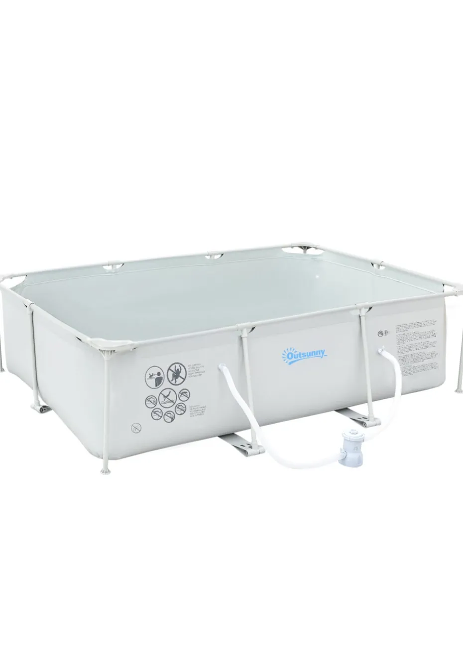 Outsunny Steel Frame Pool with Filter Pump Ground Swimming Pool