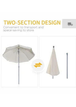 Outsunny Tilt Garden Parasol Beach Umbrella Patio Sun Shade