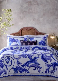 Paoletti Azzuro Printed Cotton Pillowcase