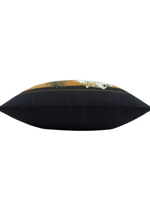 Paoletti Black/Gold Leopardis Cat Printed Outdoor Outdoor Cushion