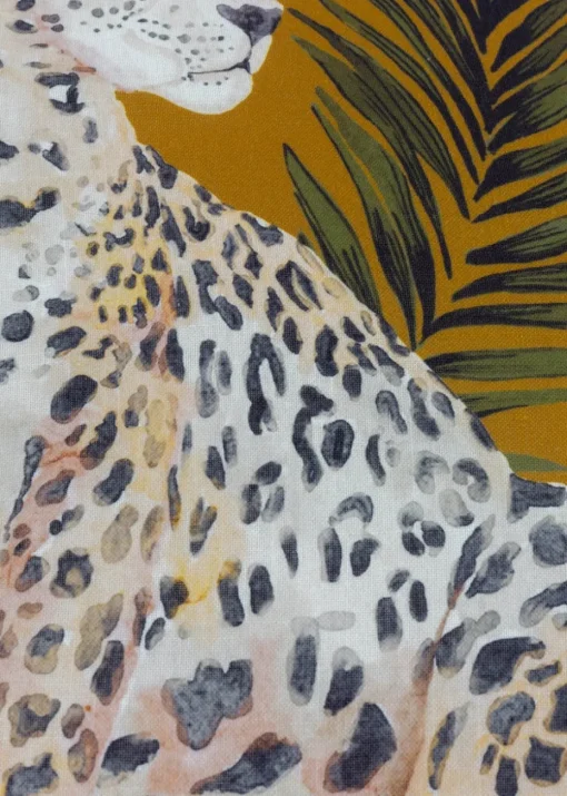 Paoletti Black/Gold Leopardis Cat Printed Outdoor Outdoor Cushion