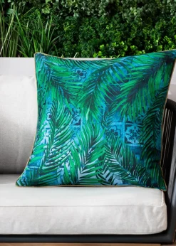 Paoletti Dark Blue Majorelle Palm Outdoor Outdoor Cushion