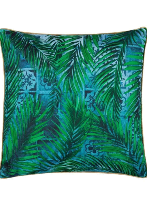 Paoletti Dark Blue Majorelle Palm Outdoor Outdoor Cushion