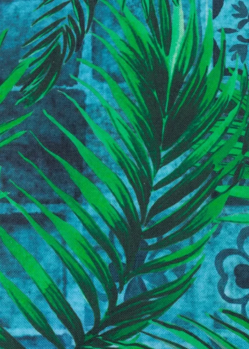 Paoletti Dark Blue Majorelle Palm Outdoor Outdoor Cushion