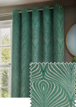 Paoletti Gatsby Jacquard Eyelet Curtains