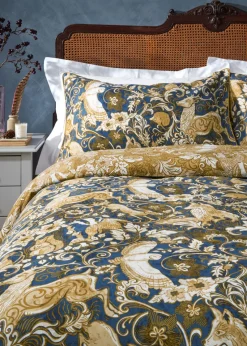 Paoletti Harewood British Animal 100% Cotton Duvet Cover Set Blue