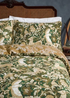 Paoletti Harewood British Animal 100% Cotton Duvet Cover Set Emerald