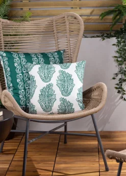 Paoletti Kalindi Stripe Outdoor Filled Cushion (55cm x 55cm x 8cm)