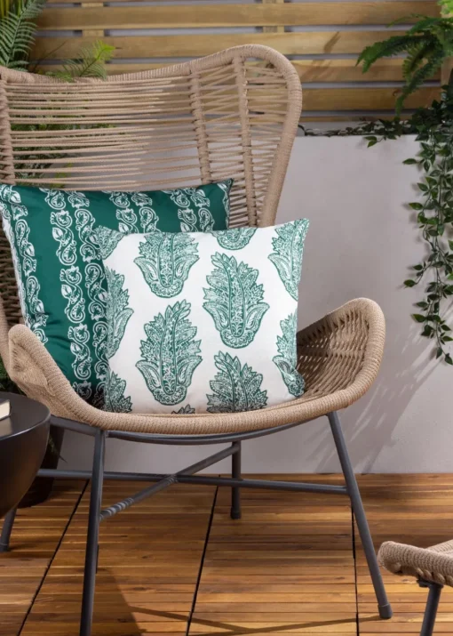 Paoletti Kalindi Stripe Outdoor Filled Cushion (55cm x 55cm x 8cm)