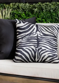Paoletti Leopardis Zebra Woven Outdoor Cushion