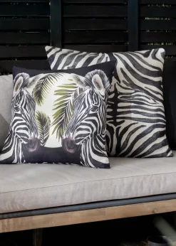 Paoletti Leopardis Zebra Woven Outdoor Cushion
