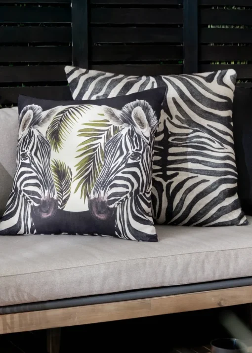 Paoletti Leopardis Zebra Woven Outdoor Cushion
