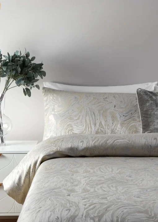 Paoletti Marble Jacquard Duvet Cover