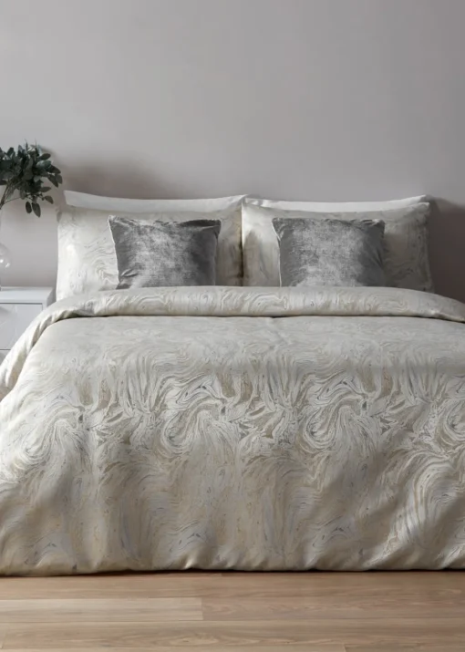 Paoletti Marble Jacquard Duvet Cover