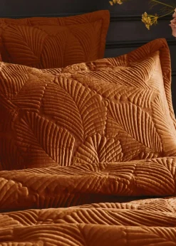 Paoletti Palmeria Quilted Velvet Duvet Cover Set