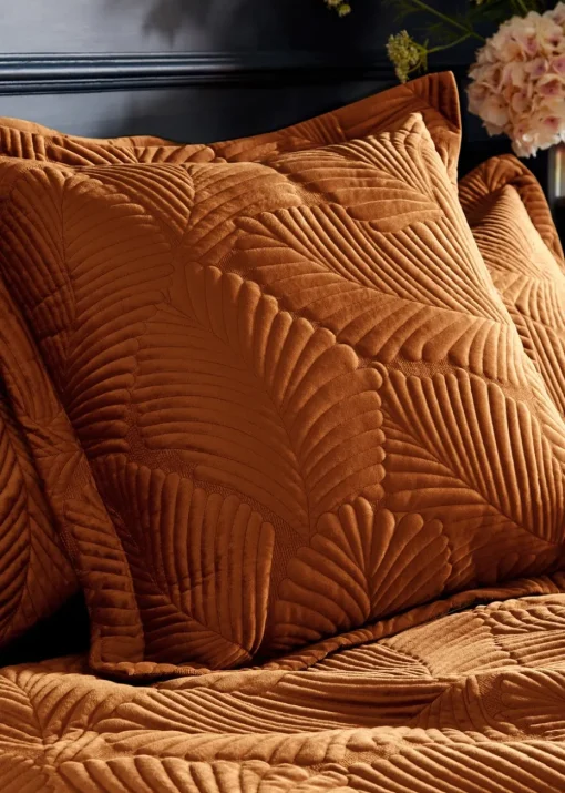 Paoletti Palmeria Quilted Velvet Duvet Cover Set