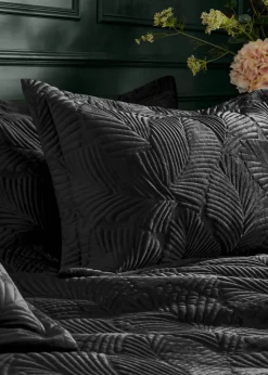 Paoletti Palmeria Quilted Velvet Duvet Cover Set