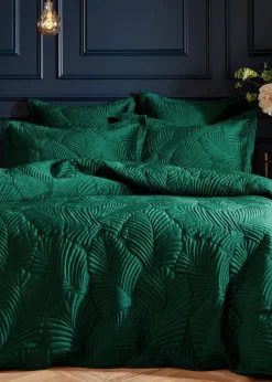 Paoletti Palmeria Quilted Velvet Duvet Cover