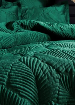 Paoletti Palmeria Quilted Velvet Duvet Cover