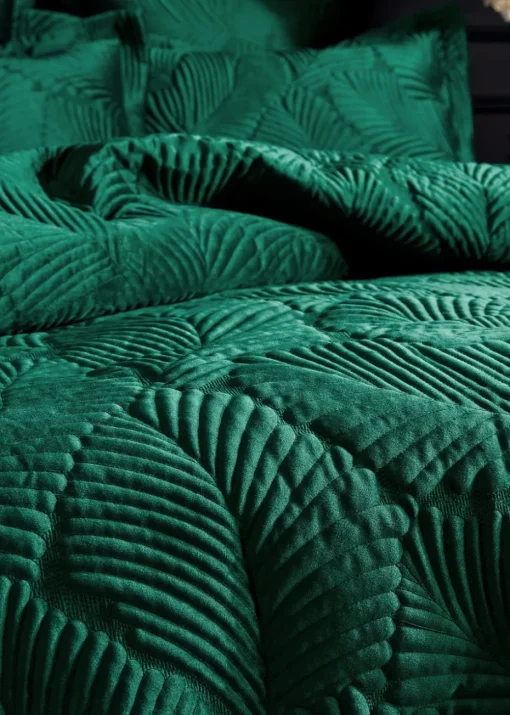 Paoletti Palmeria Quilted Velvet Duvet Cover