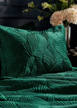 Paoletti Palmeria Quilted Velvet Duvet Cover
