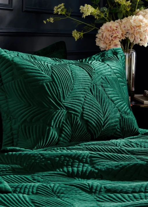 Paoletti Palmeria Quilted Velvet Duvet Cover