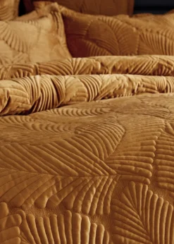 Paoletti Palmeria Quilted Velvet Duvet Cover Set