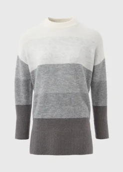 Papaya Petite Grey Stripe Knitted Tunic