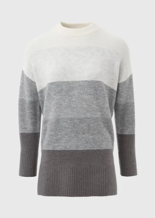Papaya Petite Grey Stripe Knitted Tunic