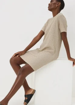 Papaya Petite Stone Textured Mini T-Shirt Dress