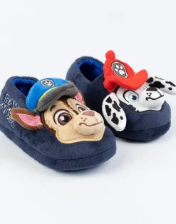 Paw Patrol Boys Blue 3D Characters Slip On Loafer Slippers (6 - 12 Younger)