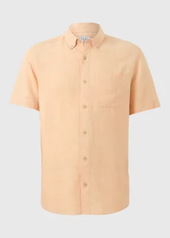 Peach Dyed Linen Blend Shirt