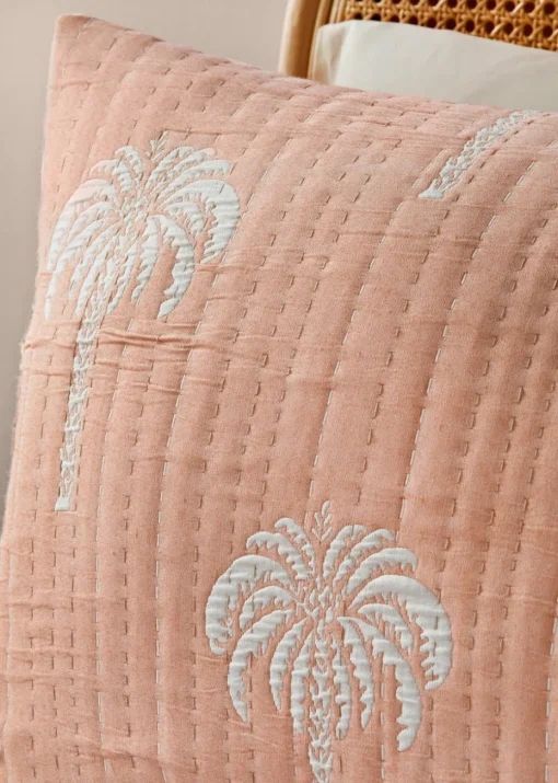 Peach Palm Stitch Duvet Set