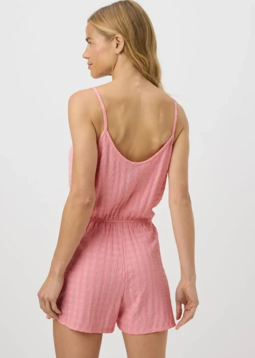 Peach Textured Playsuit