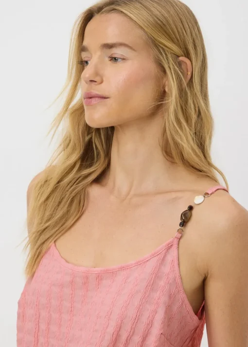 Peach Textured Playsuit