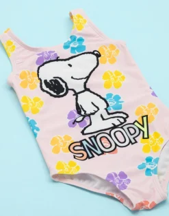 Peanuts Snoopy Kids Pink 1 Piece Swimsuit (18 Months-8 Years)