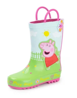 Peppa Pig Kids Multicoloured Play Days Wellington Boots with Handles (4 - 10 Younger)