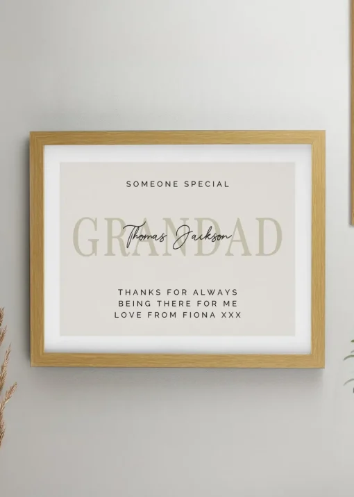 Personalised Memento Company Brown Oak Poster Frame