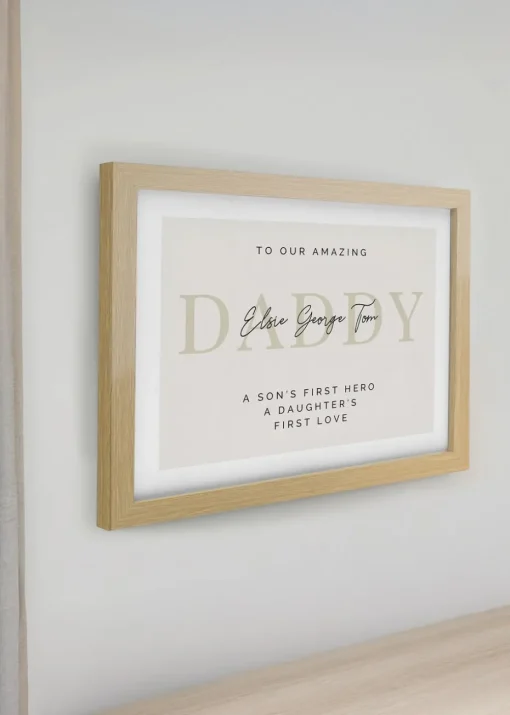 Personalised Memento Company Brown Oak Poster Frame