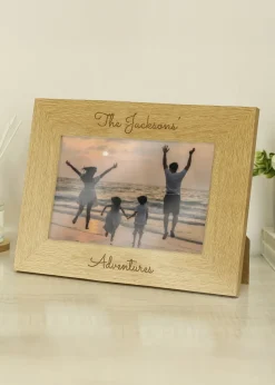 Personalised Memento Company Brown 6x4 Wooden Photo Frame