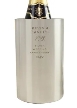 Personalised Memento Company Silver Free Text Wine Cooler