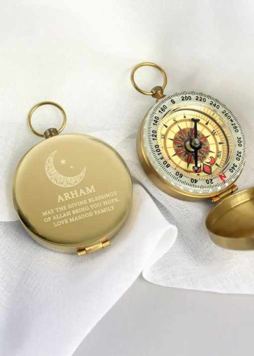 Personalised Memento Company Gold Eid & Ramadan Keepsake Compass