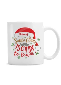 Personalised Memento Company White Santa Claus Is Comin To Town Mug