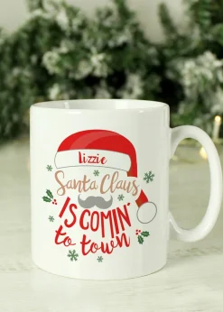 Personalised Memento Company White Santa Claus Is Comin To Town Mug
