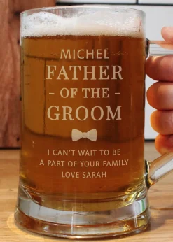 Personalised Memento Company Father of the Groom Pint Stern Tankard