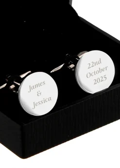 Personalised Memento Company Round Cufflinks